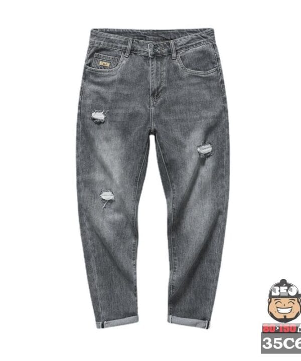 Quần dài jean thun Mảng vá bắt mắt 9 Quần dài jean thun Mảng vá bắt mắt 4