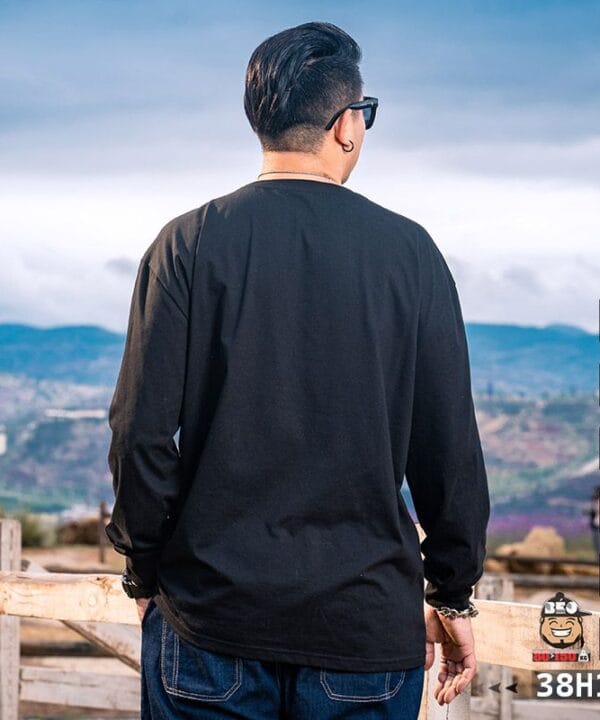 Áo thun tay dài cotton thun Túi chồng chéo kiểu 8 Áo thun tay dài cotton thun Túi chồng chéo kiểu 3