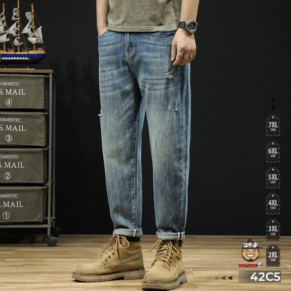 quần dài jean túi p denim slim fit co giãn 1