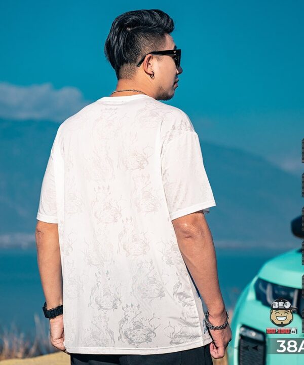 Áo thun tay ngắn thun lạnh đèn thành phố cổ 9 Áo thun tay ngắn thun lạnh đèn thành phố cổ 4