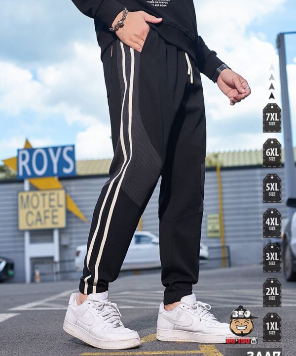 Quần dài jogger thun đũi two white line with elastic arrayelastic array 2