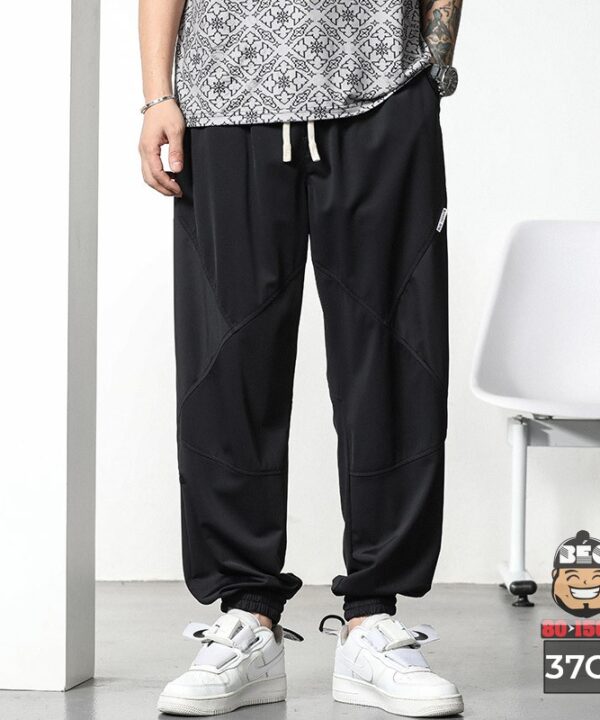 Quần dài jogger kẻ xiêng thun mềm chấp nối cá tính 3