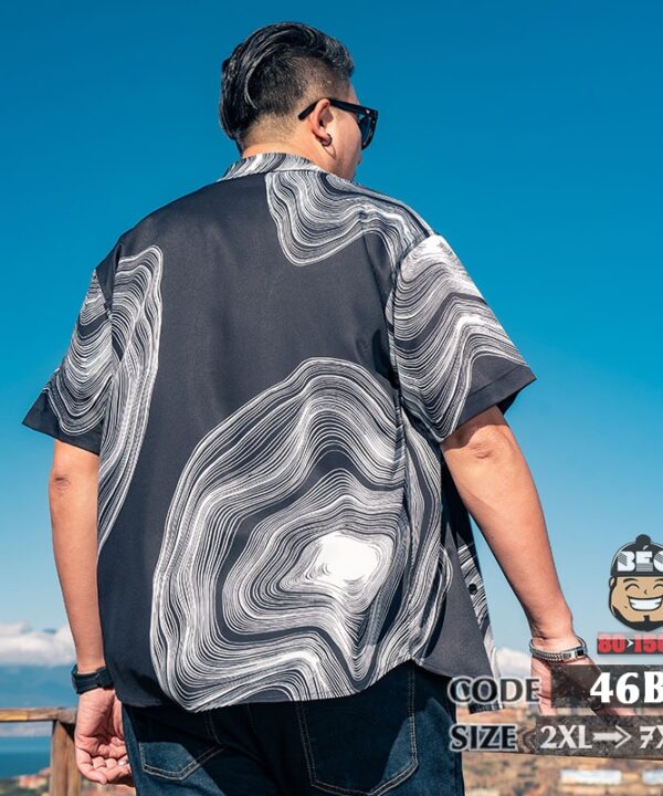 Áo sơ mi tay ngắn chất mịn họa tiết sợi vực sâu 4