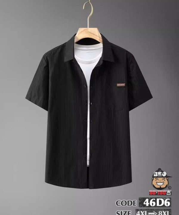 Áo sơ mi tay ngắn chất thuần cotton sọc chỉ ẩn nổi sang trọng 4