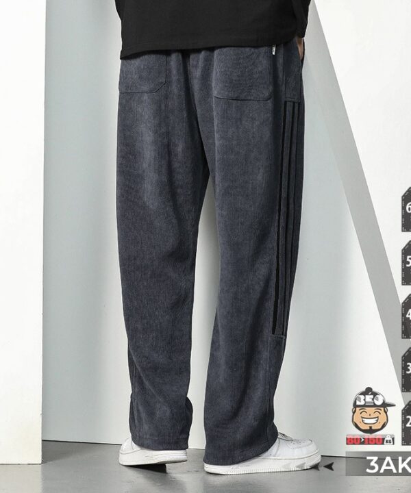 Quần dài Jogger ống suông rem 3 sọc rem ẩn đen bên hông 2