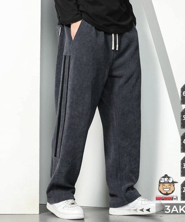 Quần dài Jogger ống suông rem 3 sọc rem ẩn đen bên hông 4