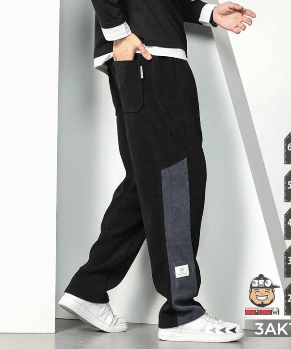 Quần dài Jogger ống suông form rộng vải ren mảng nổi ống quần 8 Quần dài Jogger ống suông form rộng vải ren mảng nổi ống quần 3