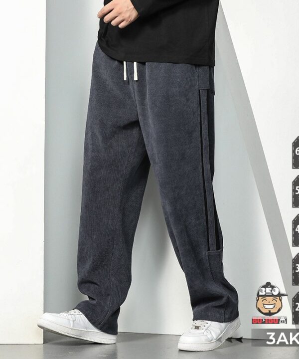 Quần dài Jogger ống suông rem 3 sọc rem ẩn đen bên hông 3