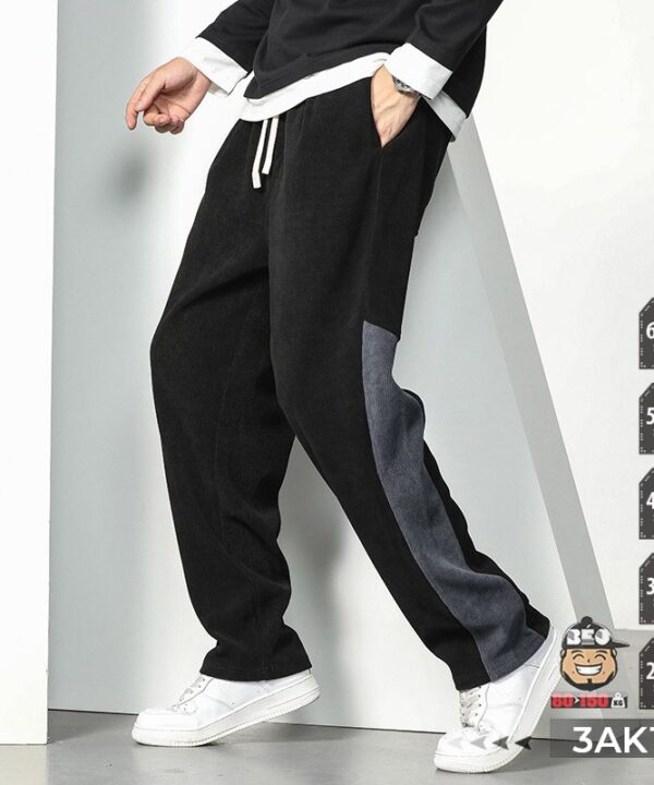 Quần dài Jogger ống suông form rộng vải ren mảng nổi ống quần 7 Quần dài Jogger ống suông form rộng vải ren mảng nổi ống quần 2