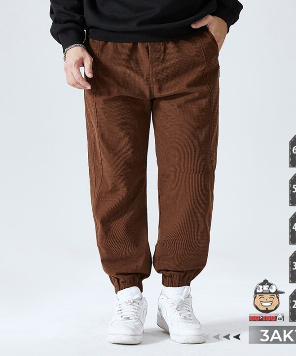 Quần dài Jogger form dầy vải nhung túm cổ chân 4