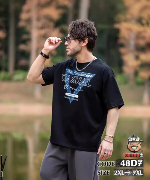 Áo thun tay ngắn thun cotton họa tiết tam giác means fashion 9 Áo thun tay ngắn thun cotton họa tiết tam giác means fashion 4