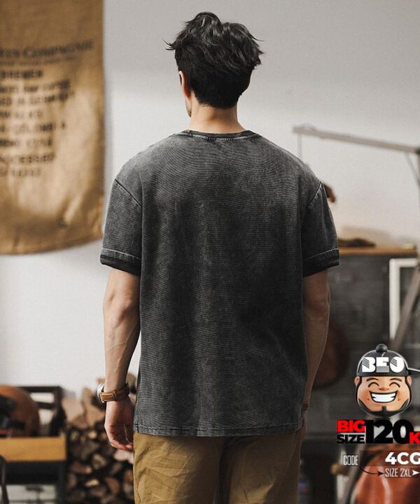 Áo thun tay ngắn patten phối túi sun dầy dặn form Âu 8 Áo thun tay ngắn patten phối túi sun dầy dặn form Âu 3