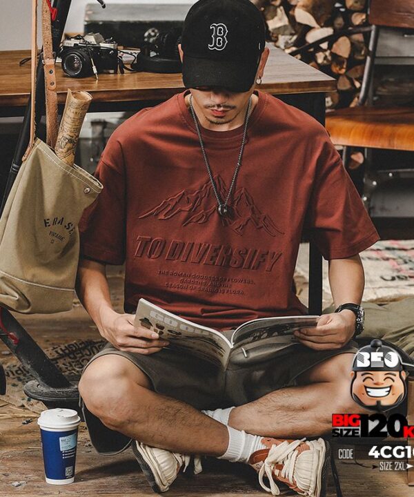 Áo thun tay ngắn in 3D nhập nổi to diversify 4