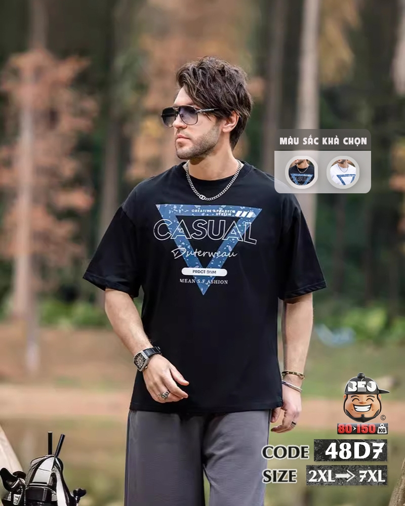 Áo thun tay ngắn thun cotton họa tiết tam giác means fashion 3 Áo thun tay ngắn thun cotton họa tiết tam giác means fashion - Ảnh 3