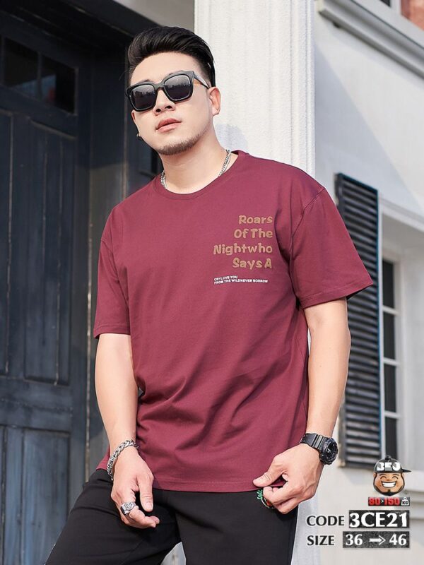Áo thun tay ngắn cotton thun Chữ Nổi 3D 1