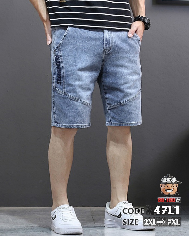 Quần ngắn jean kiểu ngang gối viền chỉ nổi YangongGok 1 Quần ngắn jean kiểu ngang gối viền chỉ nổi YangongGok