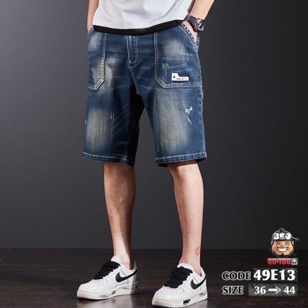 Quần ngắn jean co giãn kiểu túi kiểu tạo khối cá tính 1