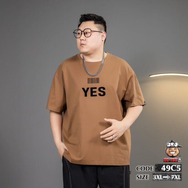 Áo thun tay ngắn cổ tròn barcode with Yes 1