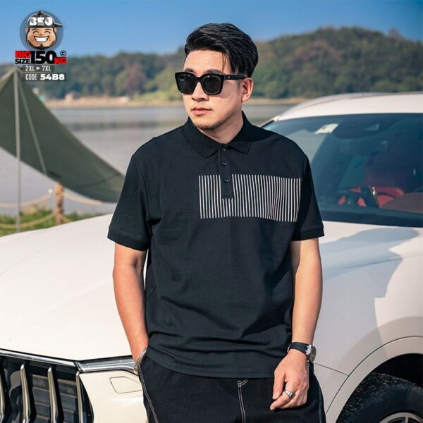Áo thun tay ngắn Polo cotton dash dọc ngang ngực classic style 1
