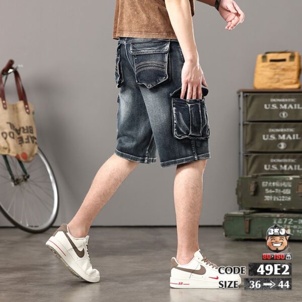 Quần ngắn jean túi hợp wax nhẹ retro 1