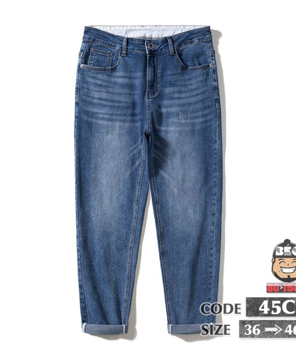 Quần dài jean rầu mèo trơn wax basic 8 Quần dài jean rầu mèo trơn wax basic 3