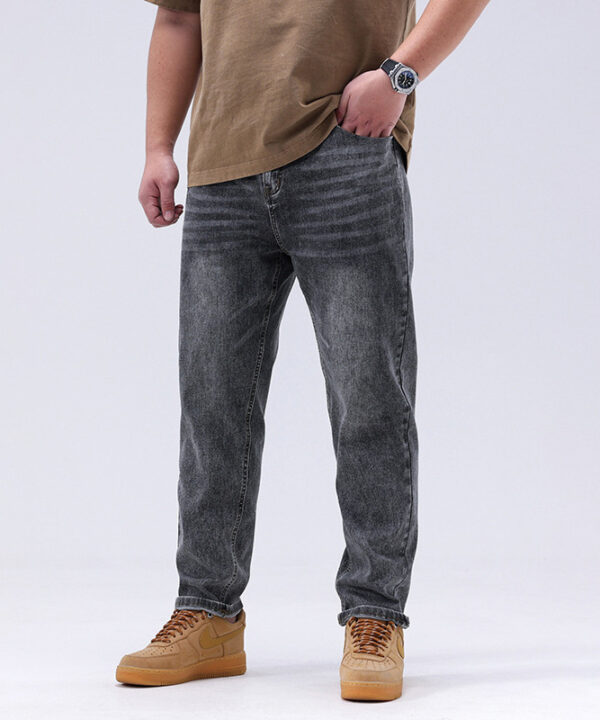 Alternative view of Quần dài jean rầu mèo trơn wax basic