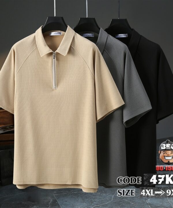 Áo thun Polo vải poly cotton co giãn phối dây kéo basic 9 Áo thun Polo vải poly cotton co giãn phối dây kéo basic 4