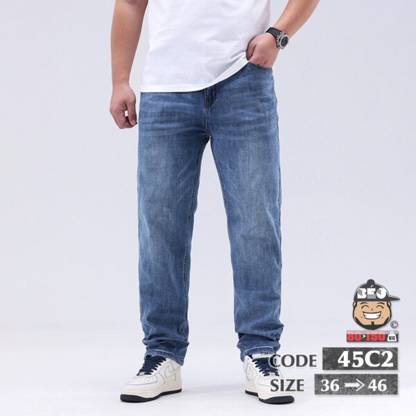 Quần dài jean rầu mèo trơn wax basic 1