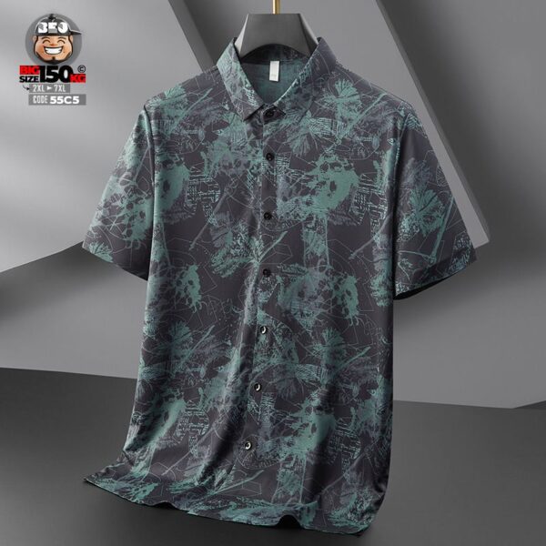 Áo sơ mi tay ngắn cotton co giãn business casual style họa tiết cá tính 1