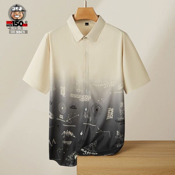 Áo sơ mi tay ngắn traveling chuyển màu street wear 1