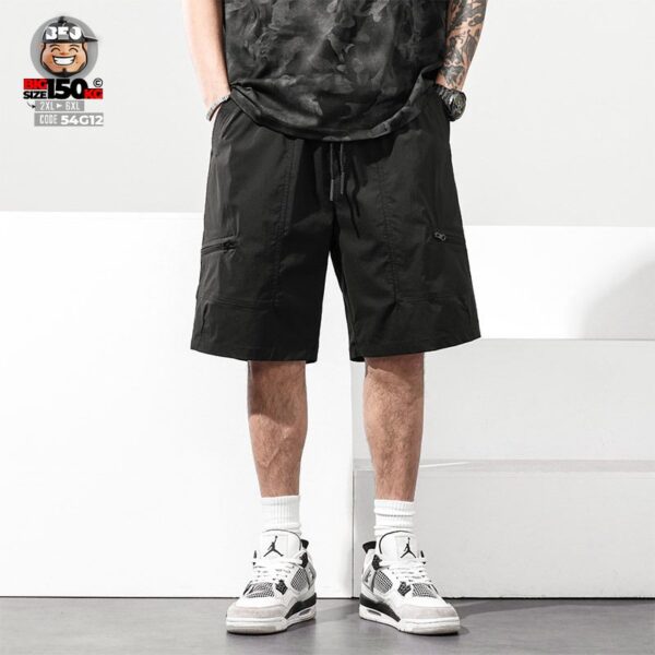 Quần short thun cool fabric line nổi phối túi hợp 1