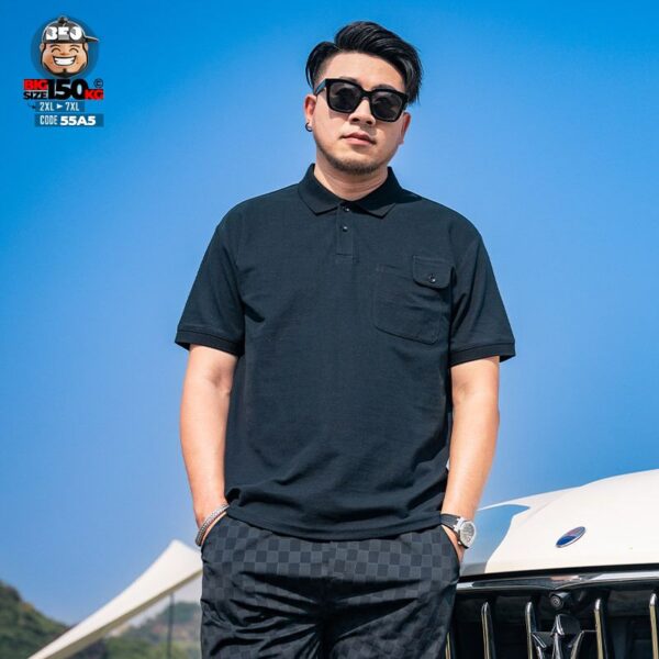 Áo thun tay ngắn Polo cotton cách điệu túi kiểu cá tính 1