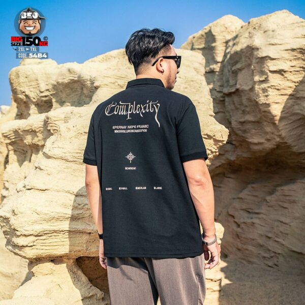 Áo thun tay ngắn Polo cotton Complexity gắn logo cá tính 1
