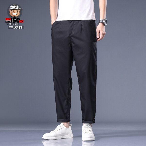 Quần dài Kaki Tây ống suông lưng thắc phối thun đa năng 1