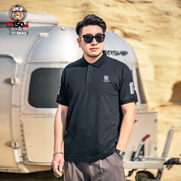 Áo thun tay ngắn Polo cotton double R họa tiết tay áo 1