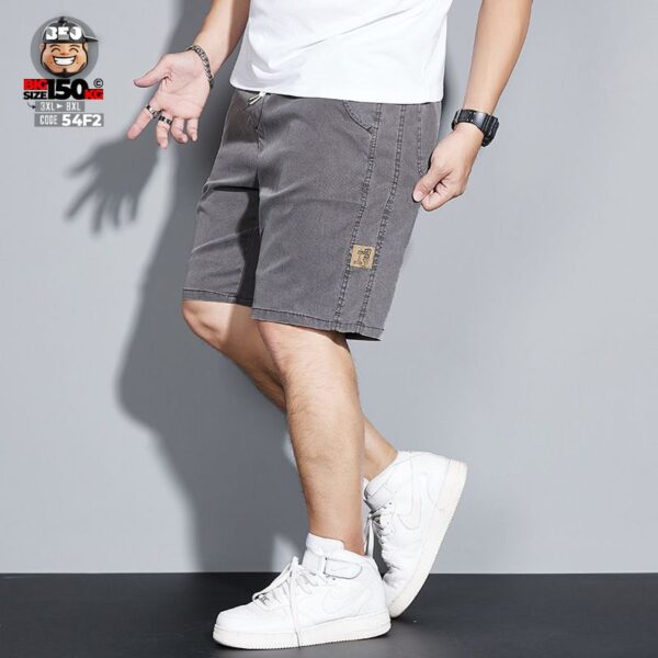 Quần ngắn jean thun denim thun đũi cách điệu sọc bên hông 1