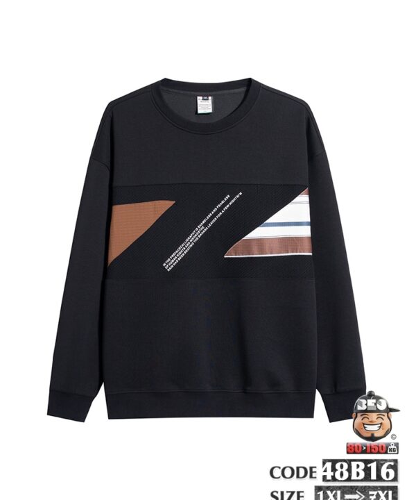 Áo Sweater kiểu vải ráp xiêng giữa ngực cá tính 2