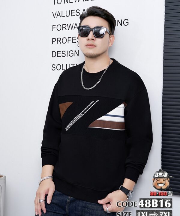 Áo Sweater kiểu vải ráp xiêng giữa ngực cá tính 4