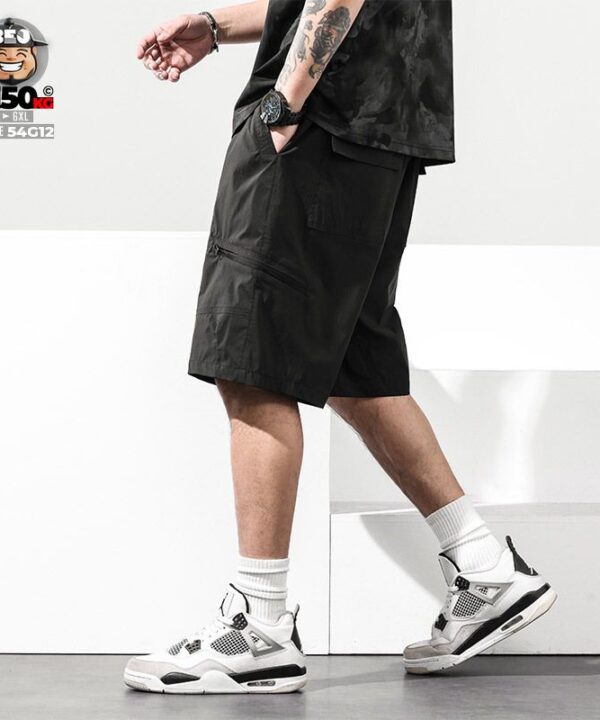 Alternative view of Quần short thun cool fabric line nổi phối túi hợp