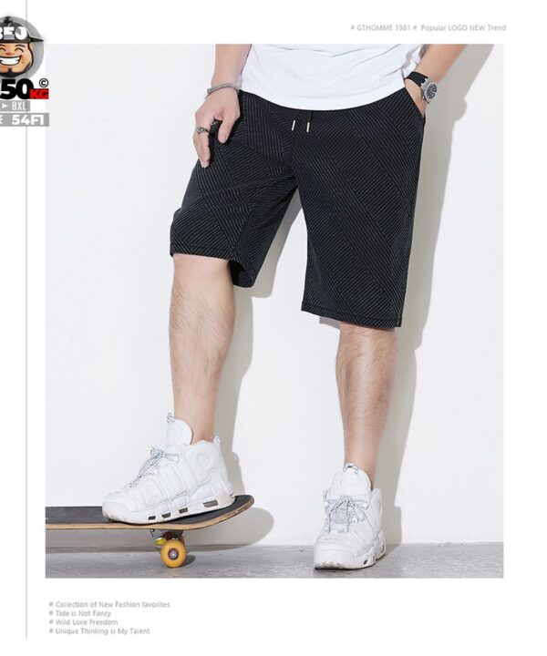 Quần ngắn jean cotton họa tiết chất liệu vải kẻ xiêng cá tính 3