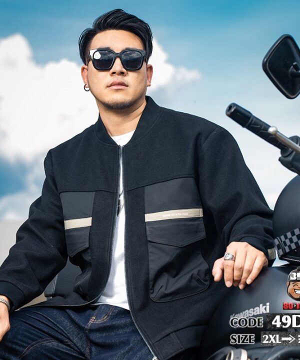 Áo khoác bomber kiểu ráp phối túi trước áo kèm viền sau phong cách 7 Áo khoác bomber kiểu ráp phối túi trước áo kèm viền sau phong cách 2