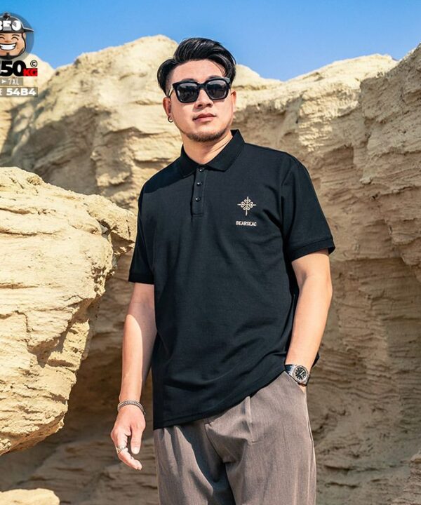 Áo thun tay ngắn Polo cotton Complexity gắn logo cá tính 2