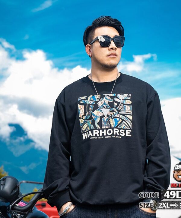 Alternative view of Áo thun sweater in hình ngựa chiến warhorse cá tính