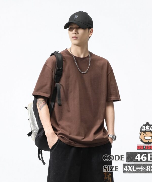 Áo thun tay ngắn trơn cánh dơi phong cách đơn giản 4