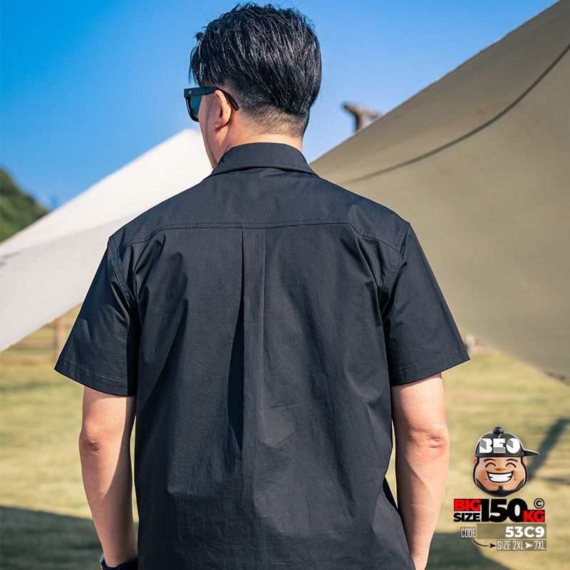 Áo sơ mi tay ngắn cotton phối túi kiểu icon mountain phong cách tối giản 5 Áo sơ mi tay ngắn cotton phối túi kiểu icon mountain phong cách tối giản - Ảnh 5