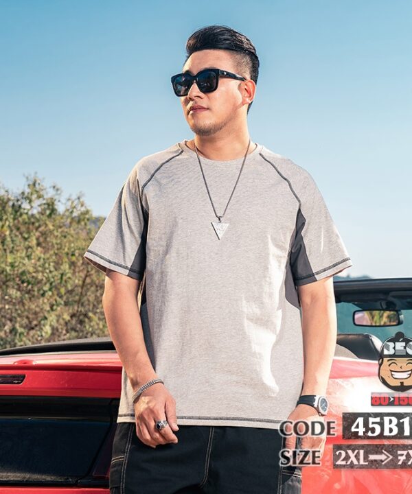 Alternative view of Áo thun tay ngắn cotton thun Tay chữ viền bigsize