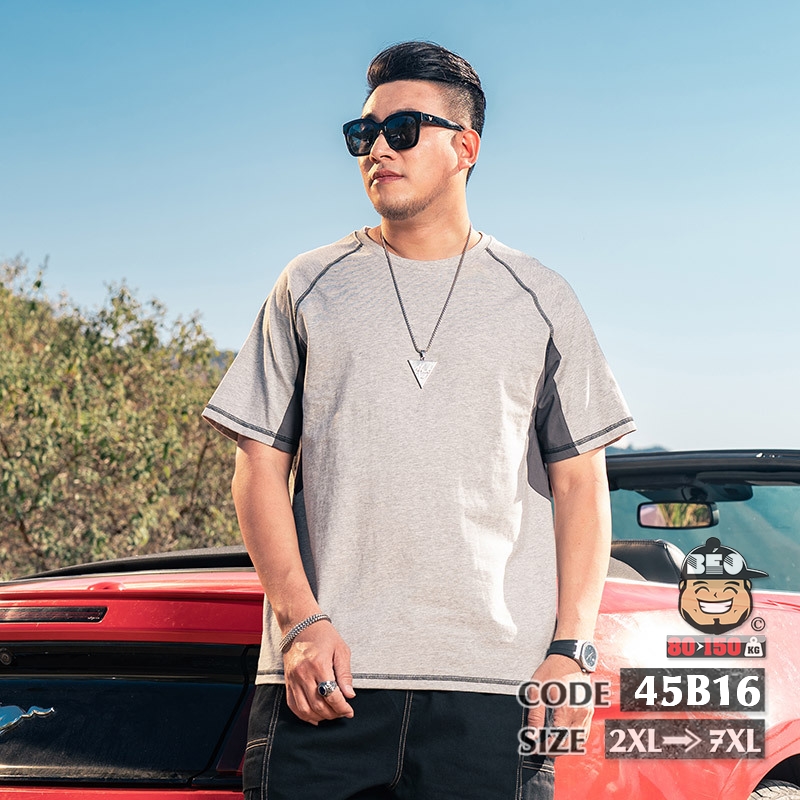 Áo thun tay ngắn cotton thun Tay chữ viền bigsize 2 Áo thun tay ngắn cotton thun Tay chữ viền bigsize - Ảnh 2