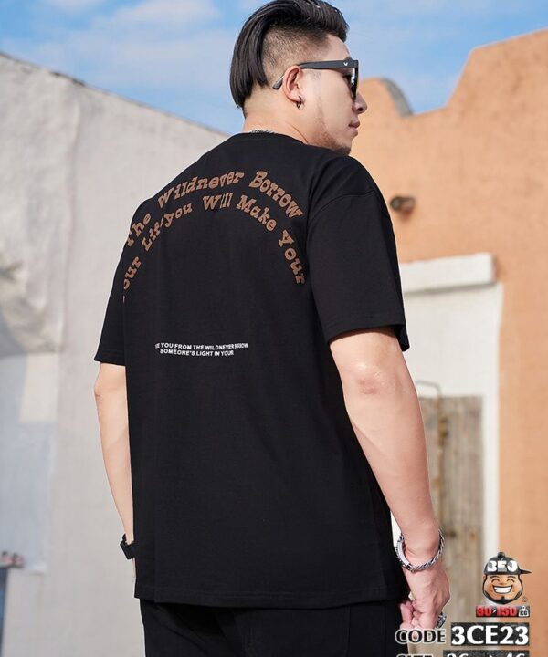 Áo thun tay ngắn cotton thun Chữ Nổi 3D 6 Áo thun tay ngắn cotton thun Chữ Nổi 3D 1