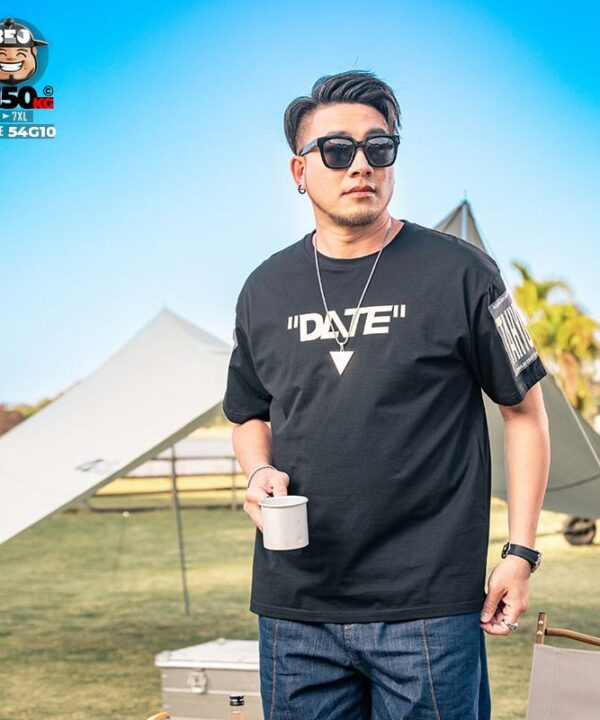 Áo thun tay ngắn thun cotton họa tiết Date cách điệu tay áo 10 Áo thun tay ngắn thun cotton họa tiết Date cách điệu tay áo 5