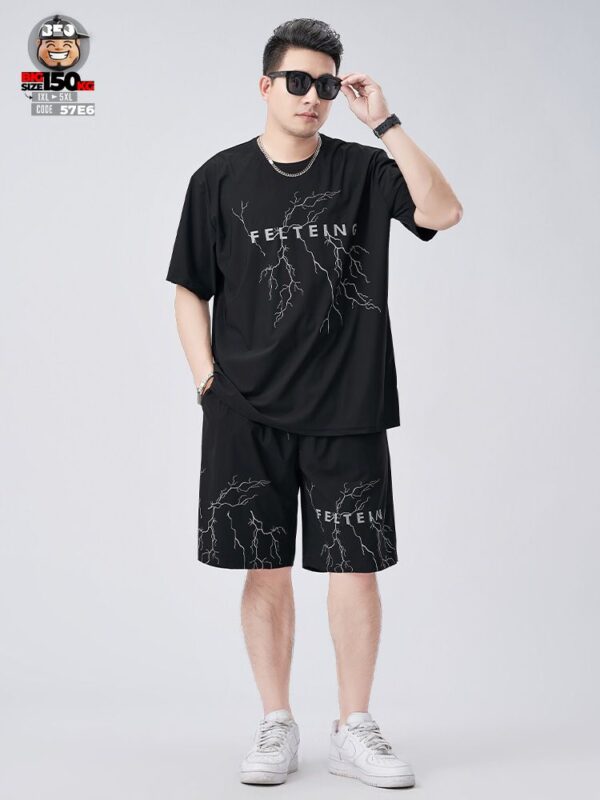 Đồ bộ ngắn tay Set thun lạnh bigsize họa tiết tia sét FETEING 3